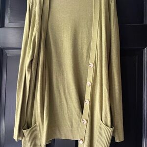 J. Jill Sage Green Women's Cardigan EUC